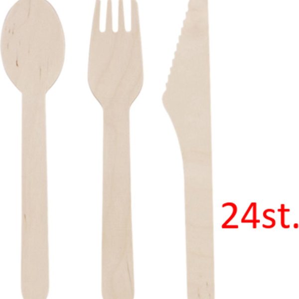 Houten bestek set